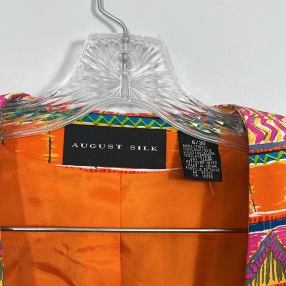 August Silk Colorful Patterned Blazer size 6 - Picture 3 of 5